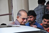 Krishna Watching Srimanthudu Movie at Prasad Lab
